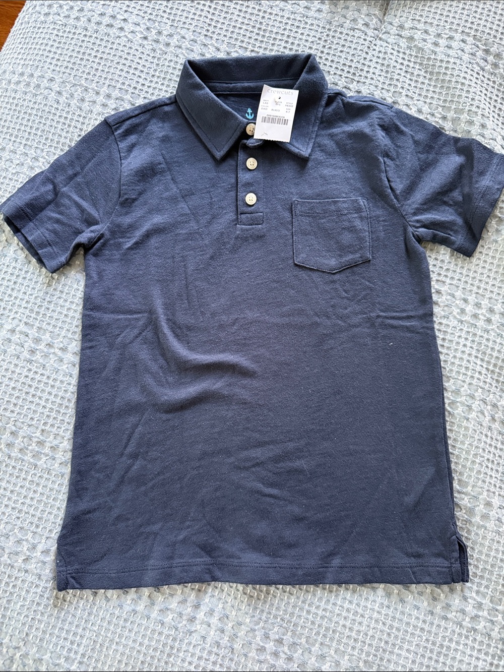 J. Crew Boys' Navy Polo with Chest Pocket